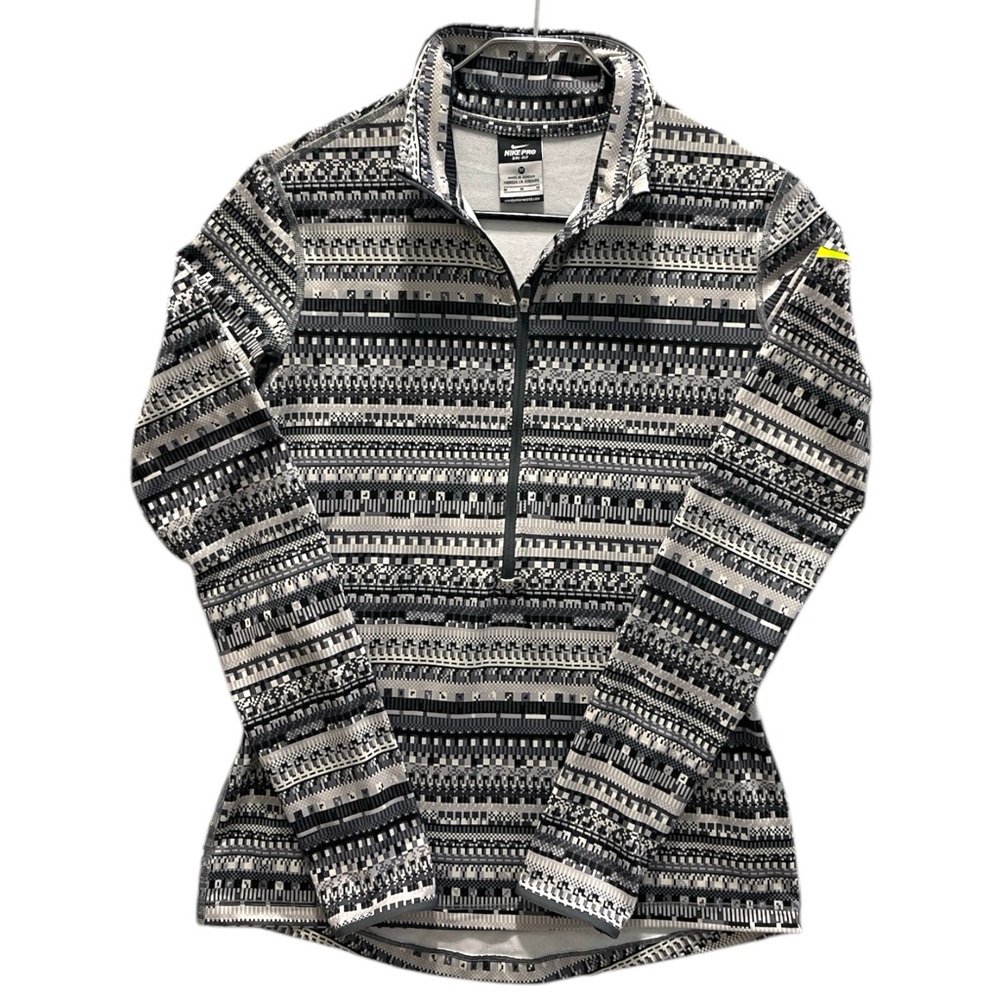 Nike Pro Black and‎ Gray Geometric Dri-FIT Jacket